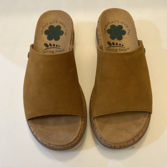 Spring Step Slide Kamaleia Sandal Camel Suede - Picture 2 of 6